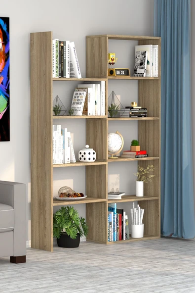 Office Dekoratif Kitaplık Meşe ürün görseli 1