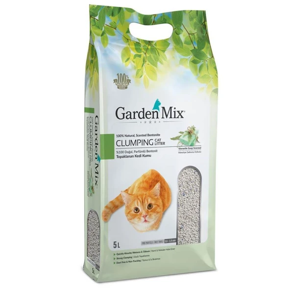 Gardenmix Marsilya Sabun Kokulu Bentonit İnce Taneli Kedi Kumu 5 Lt ürün görseli 1