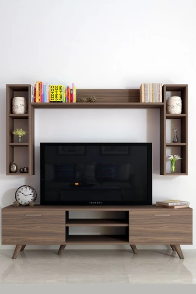Moonlife İstanbul Dolaplı Tv Ünitesi Ceviz ürün görseli 1
