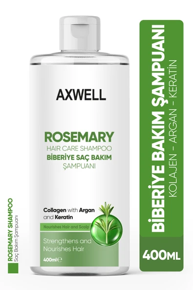 AXWELL Biberiye Şampuanı Dökülme Karşıtı ve Hızlı Uzamaya Yardımcı Keratin Argan ve Kolajen İçerikli 400 ML ürün görseli 1