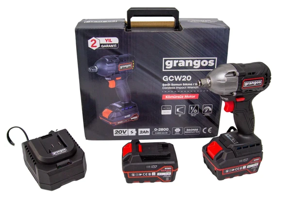 Grangos GCW20-F2 20V 5 Ah Çift Akülü Somun Sıkma ürün görseli 1