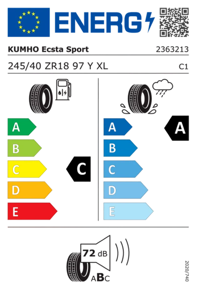 245/40R18 97Y XL ECSTA PS72 (EV) - Resim 2