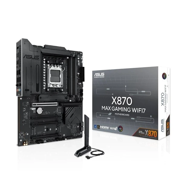 ASUS X870 MAX GAMING WIFI7 DDR5 HDMI-DP TYPEC PCIE 5.0 AM5 ATX ürün görseli 1