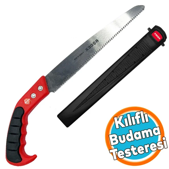 Budama Testeresi Kılıflı 300 mm Çelik Düz Bahçe Ağaç Dal Bağ El Testeresi ürün görseli 1