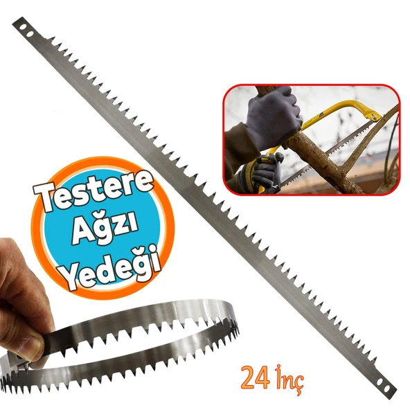 Kolastar Yaylı El Testere Ağzı Yedeği Bıçağı 1 Adet İsveç Kalitesi 24" İnç 610 mm (61cm) Çatal Diş ürün görseli 1