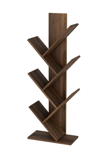 Tree Dekoratif Kitaplık Ceviz - Resim 6