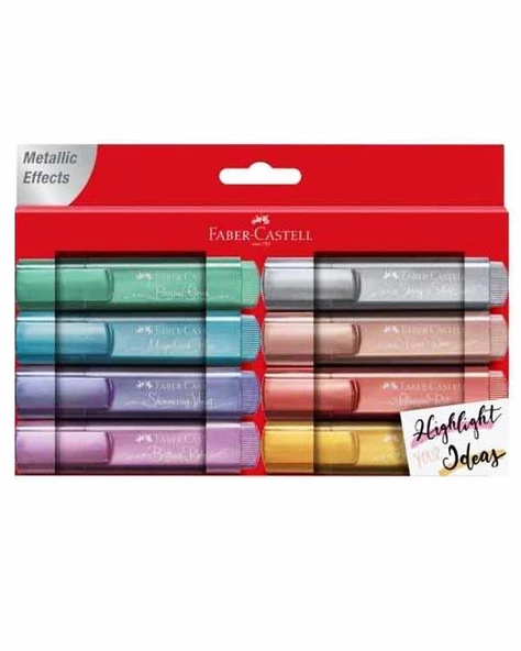 Faber Castell 8li Metalik Fosforlu Kalem Seti ürün görseli 1