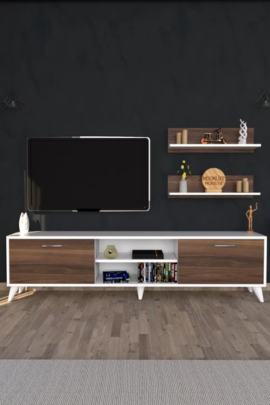 Zümrüt Tv Ünitesi  Beyaz Ceviz ürün görseli 1