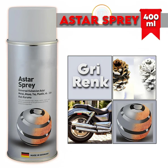 Isıya Dayanıklı Astar Sprey Boya 650°C 400 ml Mat Gümüş Soba Egzoz Şömine Metal Yüzey Boyası ürün görseli 1