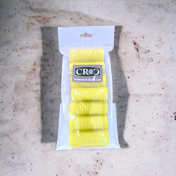 Croc 1223 Sarı 7Li Mini Paket Bigudi Cırtlı Saç Bigudisi Çap 2Cm ürün görseli 1
