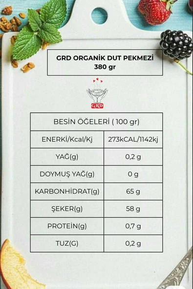 GRD ORGANİK DUT PEKMEZİ 380 gr - Resim 5
