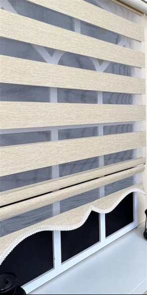 StorBurada Zebra Stor Perde Sütlü Kahve Alüminyum Kasa STB-400-V03  Sütlü Kahve 200 x 200 ürün görseli 1