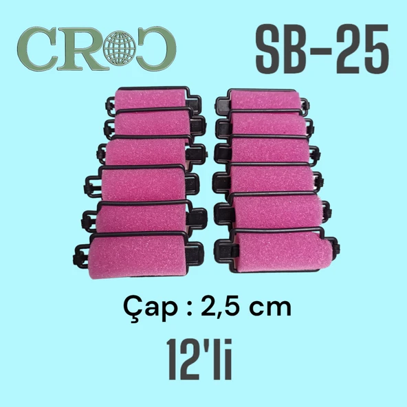 Croc SB-25 Sünger Bigudi 12li - Resim 3