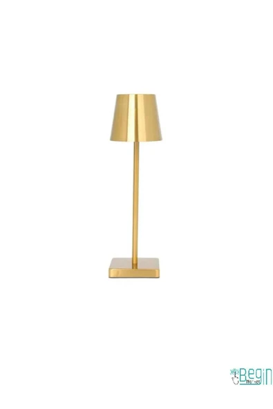 CATA CT-8437 LED Dekoratif Şarjlı Masa üstü Lambası dokunmatik 3 farklı renk ayarı lamba Gold ürün görseli 1