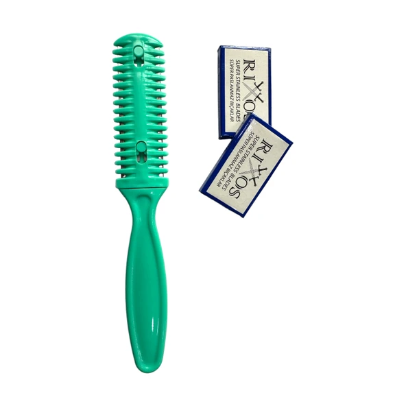 Croc SU01 Yeşil Saç Kesim Usturası -Jiletli Tarak(+10 Adet Jilet) ürün görseli 1