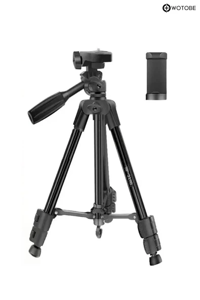 360 Derece Ayarlanabilir 1.36 Metre Kumandalı Telefon Kamera Uyumlu Sabitleyici Tripod ürün görseli 1