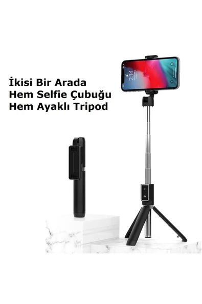 P50 Bluetooth Tripod Selfie Çubuğu-beyaz ürün görseli 1