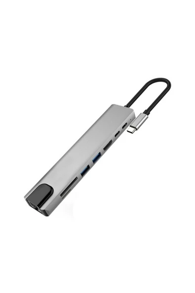 Type-c Macbook Matebook Rj45 Ethernet Usb 3.0 Kart Okuyucu Hdmi Çevirici ürün görseli 1