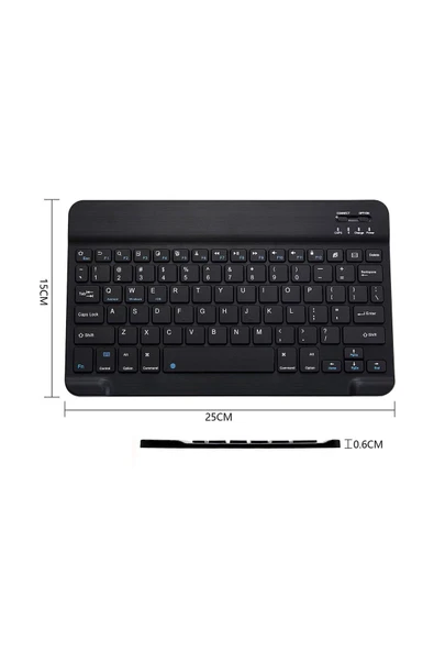 Bluetooth Klavye Android Ios Windows Için Uyumlu Tablet Telefon Şarjlı Klavye Mouse Set - Resim 2
