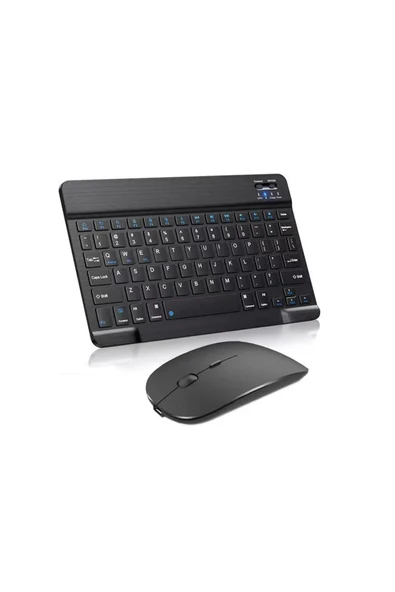 Bluetooth Klavye Android Ios Windows Için Uyumlu Tablet Telefon Şarjlı Klavye Mouse Set ürün görseli 1