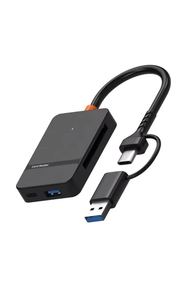 ADS-316 USB-C + USB 8 Port MS CF TF/SD DHC SDXC Kamera Kart Tak Çalıştır Kart Okuyucu ürün görseli 1