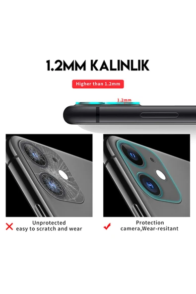 Iphone 12 Pro Max Kamera Lens Koruma Camı - Resim 4