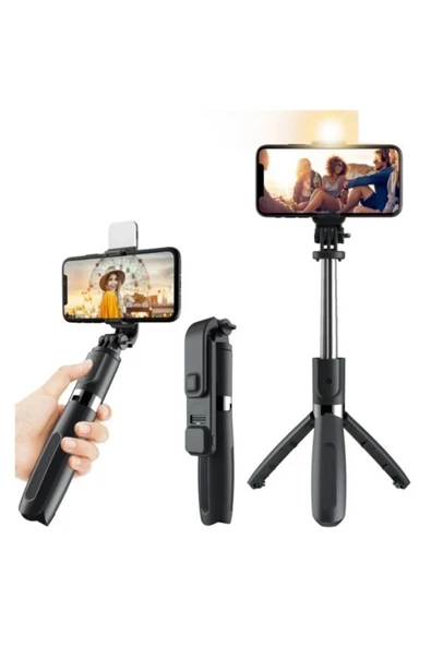 L02s Bluetooth Kumandalı Işıklı Tripod Selfie Çubuğu ürün görseli 1