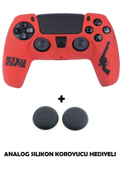 PS5 Dualsense Red Dead Redemption Desenli Koruyucu Silikon Kılıf + Analog silikon Koruyucu ürün görseli 1