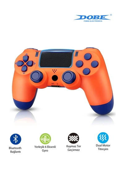 PS4-PC-Android BOX-Android-IOS Telefon Tablet Uyumlu Titreşimli Bluetooth Oyun Kolu - Resim 2
