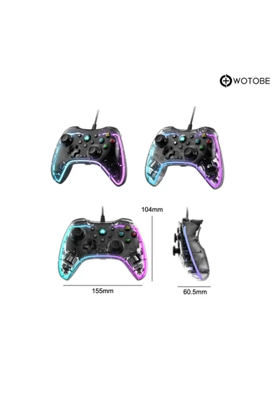 Işıklı Pc Android Telefon Tablet Ps4 Switch Uyumlu Kablolu Gamepad - Resim 2