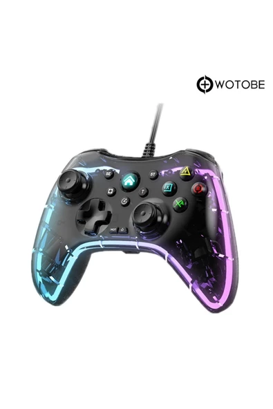 Işıklı Pc Android Telefon Tablet Ps4 Switch Uyumlu Kablolu Gamepad ürün görseli 1