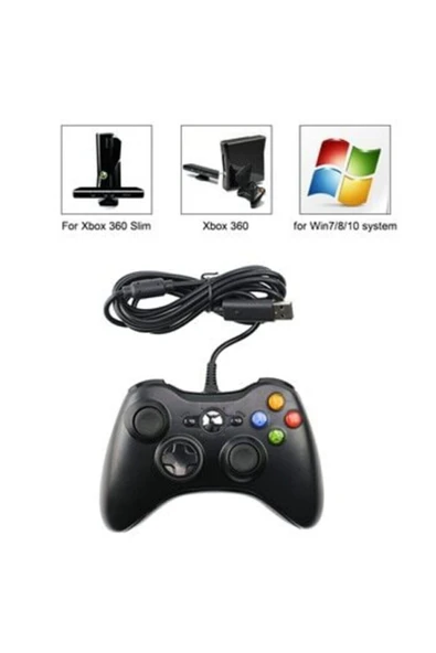 Xbox 360 Pc Uyumlu Wired Kablolu Kol Gamepad Joystick Controller - Resim 3