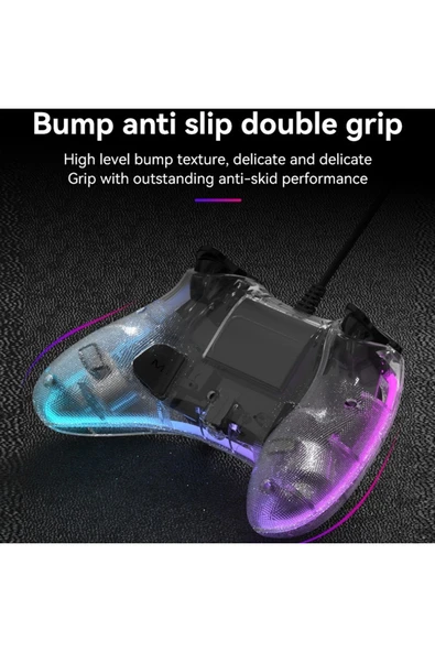 Işıklı Pc Android Telefon Tablet Ps4 Switch Uyumlu Kablolu Gamepad - Resim 6