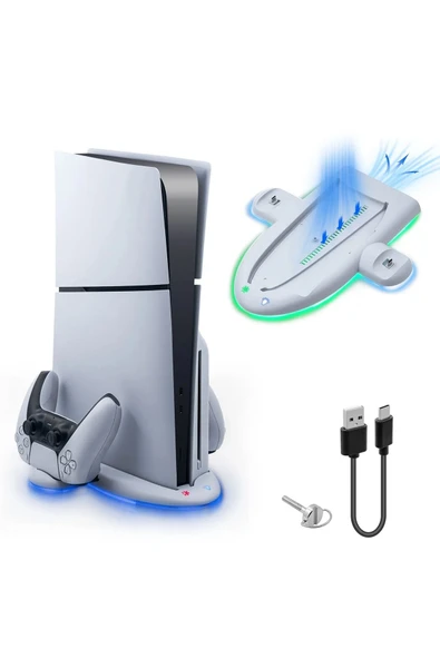 Ps5 Slim Ve Ps5 Slim Dijital Uyumlu Rgb Işıklı Multi Fonksiyon Soğutma Ve Şarj Ünitesi ürün görseli 1
