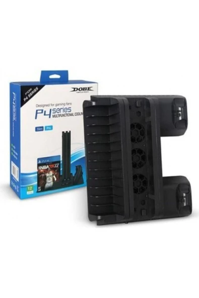Playstation 4 Slim Ps4 Pro Uyumlu Fanlı Stand Ve Oyun Kolu Usb Şarjlı Ps4 Şarj Stand ürün görseli 1