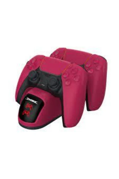 Ps5 Şarj Istayonu Kırmızı Göstergeli Stardust Red Handle Dual Charger Base Tp5-0515r ürün görseli 1
