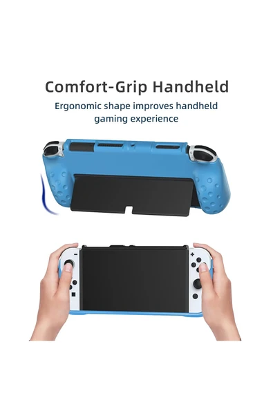 Nintendo Switch OLED El Destekli Grip Tasarımlı Koruyucu Silikon Kılıf ürün görseli 1