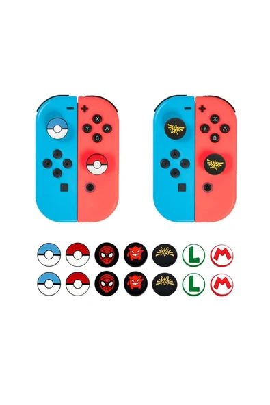 Nintendo Switch/Switch Oled Uyumlu 3D Analog Koruyucu Silikon - Resim 3