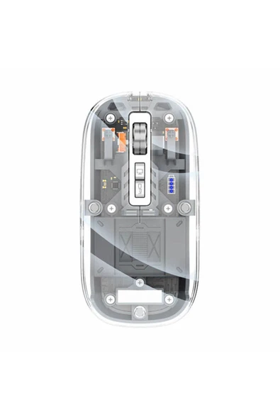 FMOUSE M133 Şeffaf Kablosuz Bluetooth Mouse Üç Modlu Sessiz Şarj Edilebilir - Resim 2