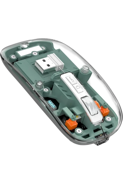 M133 Şeffaf Kablosuz Bluetooth Mouse Üç Modlu Sessiz Şarj Edilebilir ürün görseli 1
