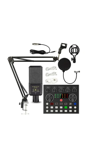 LGT240 Filtreli Condenser Mikrofon V8S Live Plus Ses Kartı ve Standlı Set ürün görseli 1