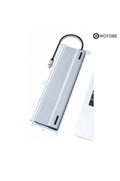 Pc Macbook 14'ü 1 Arada Type-c Multifonksiyonel Dönüştürücü Hub - Resim 3