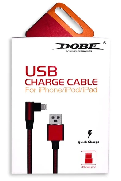 USB Lightning 90 Derece Örgülü Şarj ve Data Kablosu - Resim 3