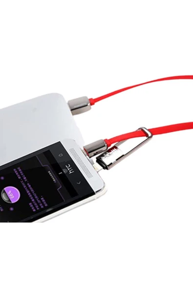 Remax Ikili Yassı 1 Metre Micro Usb Apple Lightning Şarj Data Kablosu - Resim 4