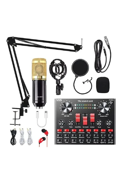 BM800 Filtreli Condenser Mikrofon V8S Ses Kartı ve Standlı Set ürün görseli 1