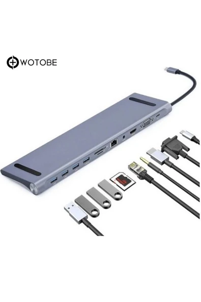 Macbook Type-C To Hub 11 In 1 Çok Amaçlı Çoklayıcı Hub ürün görseli 1