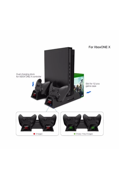 Xbox One S/x Çok Fonksiyonlu Soğutma Standı Led Göstergeli Fanlı Şarj Stand ürün görseli 1