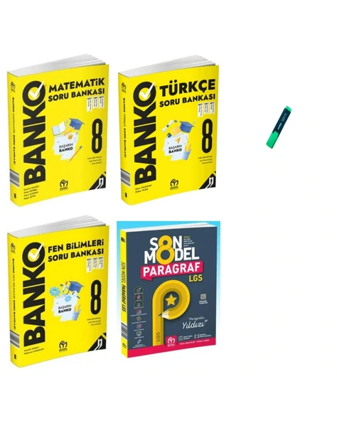 LGS 8. Sınıf Banko Serisi Matematik Türkçe Fen ve Son Model Paragraf 4lü Set Soru Bankaları ürün görseli 1