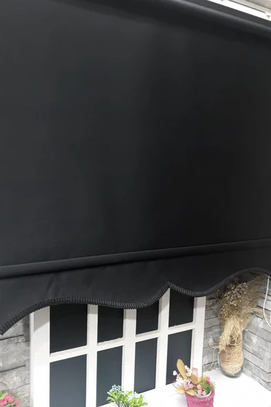StorBurada Siyah Stor Perde Etek Dilimli STB-5322  Siyah 160 x 200 ürün görseli 1