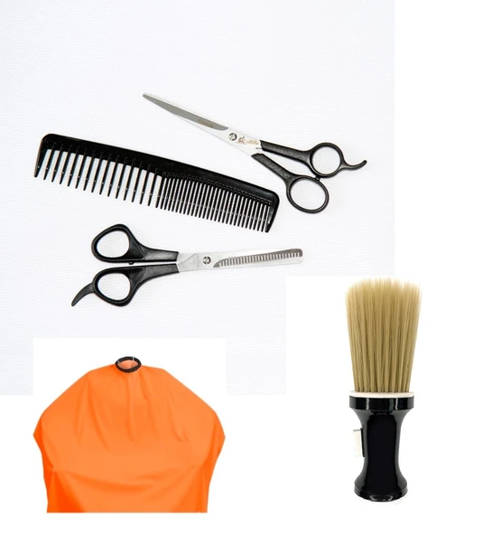 Alfa Set16 5Li Berber Seti -Makas +Ara Makası +Tarak +Ense Fırçası +Penuar ürün görseli 1